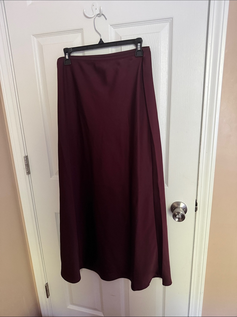 Burgundy Satin Skirt - Picture 2 of 3